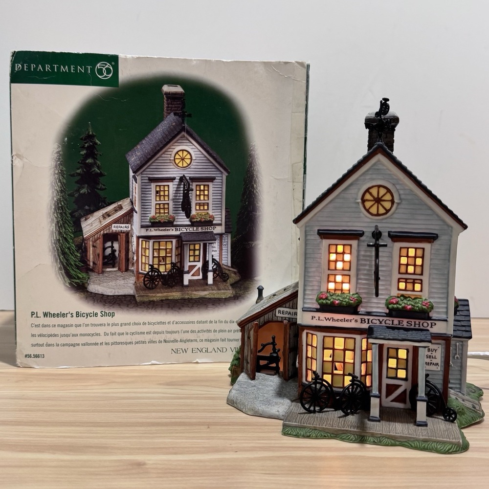 VTG Department 56 P.L. Wheeler's BICYCLE SHOP New England Village 56.56613 w/Box